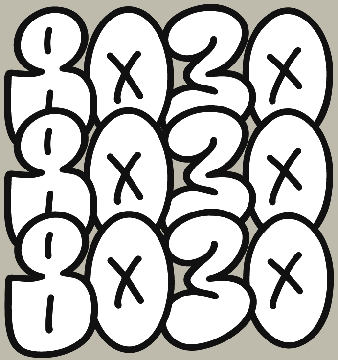 80/30 Schriftzug in schwarz-weißen Graffiti-Buchstaben