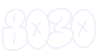 80/30 Schriftzug in hellem Lila
